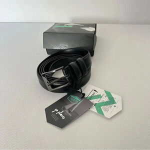 Mio Marino Belt Men's Classy Prong Buckle Leather Belt Black Size 52"